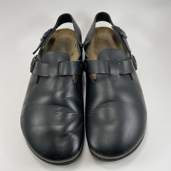 Birkenstock Tokio Super Grip Clog Mens Size 43 US 10-10.5 Narrow Black Leather - Picture 10 of 11